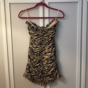 Size Small Etiquette Animal Print Strapless Dress